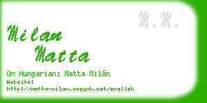 milan matta business card